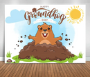 Custom Happy Groundhog Festival Background Cartoon Cute Sun Backdrop Photography Decoration