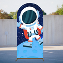 Customize Universe Arch Background Photography Rocket Astronaut Spacecraft Cover Theme Arch Background Double Side Elastic Covers