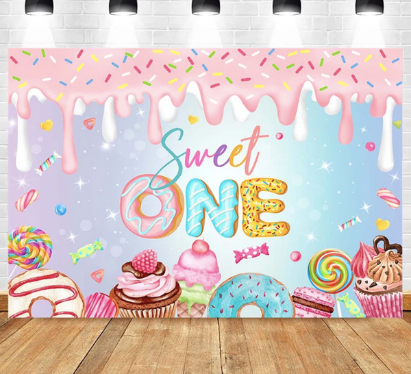 Yeele Fotohintergrund Donuts Dinosaurier 2,1x1,5m – Für Geburtstag, Baby-Party, Studio