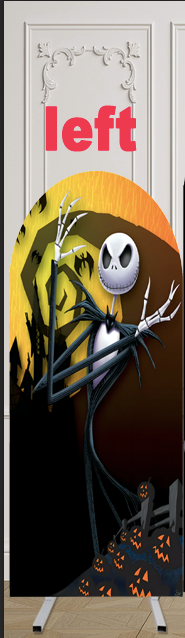 Funda para fondo de foto con arco de Jack Skellington de tamaño personalizado, funda elástica de doble cara para fondo de arco de Halloween