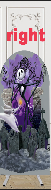 Funda para fondo de foto con arco de Jack Skellington de tamaño personalizado, funda elástica de doble cara para fondo de arco de Halloween