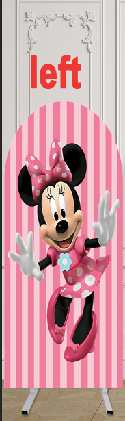 Customize Size Photo Background PinkGirls Birthday Party Cover Theme Arch Background Double Side Elastic Covers