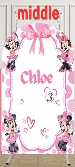 Customize Size Photo Background PinkGirls Birthday Party Cover Theme Arch Background Double Side Elastic Covers