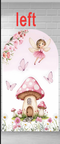 Customize Size Butterfly Mushroom Photo Background Pink Girls Birthday Party Cover Theme Arch Background Double Side Elastic Covers