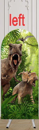 Customize Size Photo Background Jurassic Park World Dinosaur Birthday Party Cover Theme Arch Background Double Side Elastic Covers