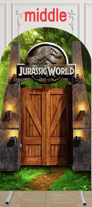 Customize Size Photo Background Jurassic Park World Dinosaur Birthday Party Cover Theme Arch Background Double Side Elastic Covers