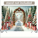 Custom Size festive Arctic Christmas scene background banner versatile for indoor/outdoor