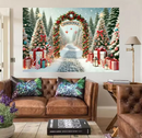 Custom Size festive Arctic Christmas scene background banner versatile for indoor/outdoor