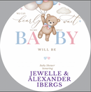 Custom Name Baby Shower Round Photo Backdrop Cover Circle Background