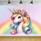 Customize Rainbow Unicorn Photo Backdrop Birthday Party Photography Backgrounds Banners