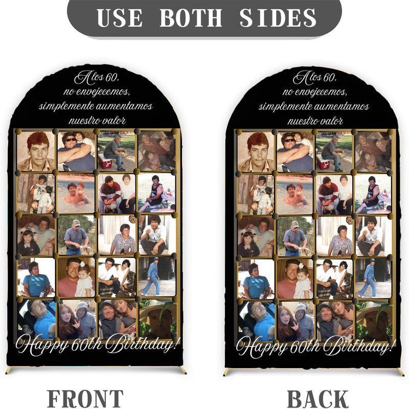 Customize Photo Logo Photo Background Cover Birthday Arch Chiara Theme Background Double Side Elastic Covers