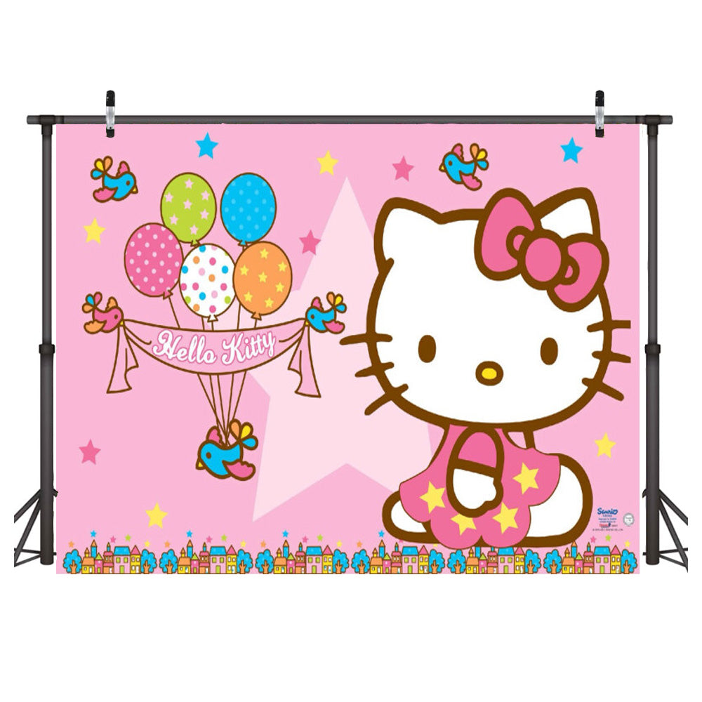 Custom Hello Kitty Photo Backdrop Banner for Girl