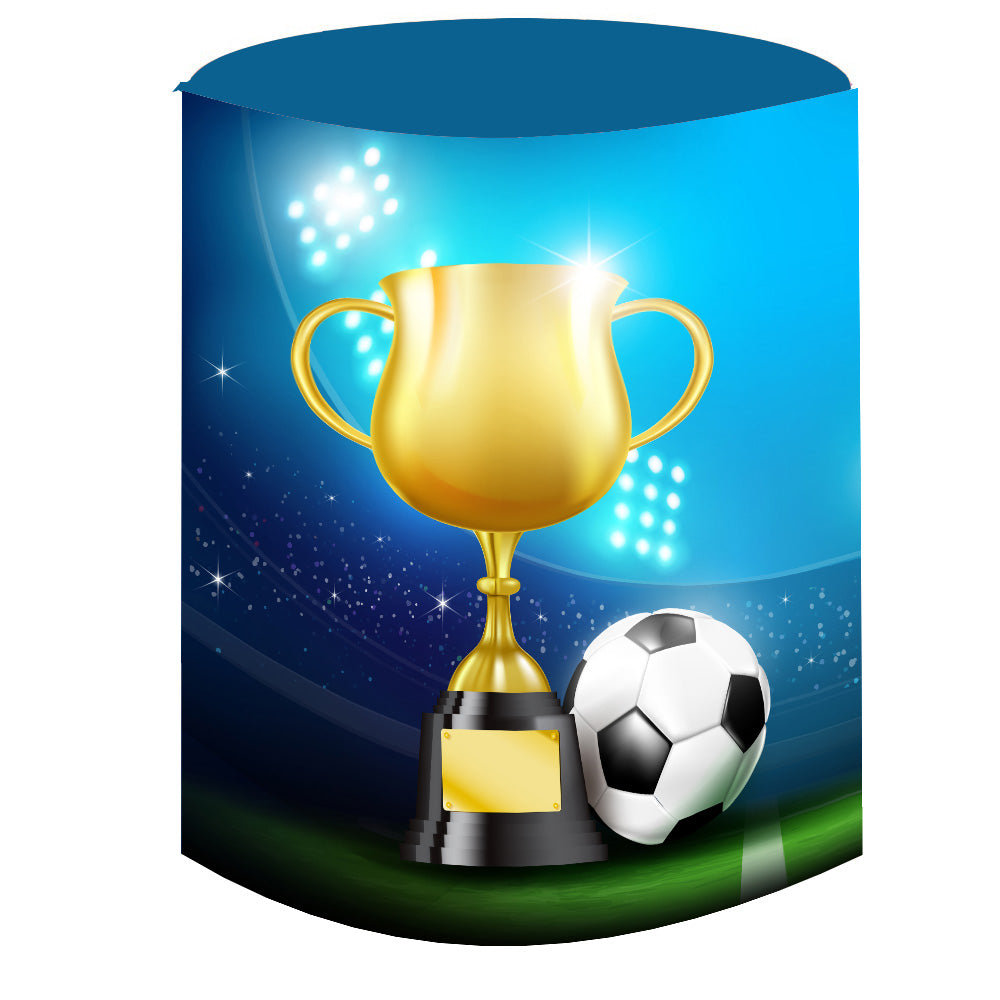 Custom Football Round Backdrops Cover Soccer Covers Cylinder Plinth Covers
