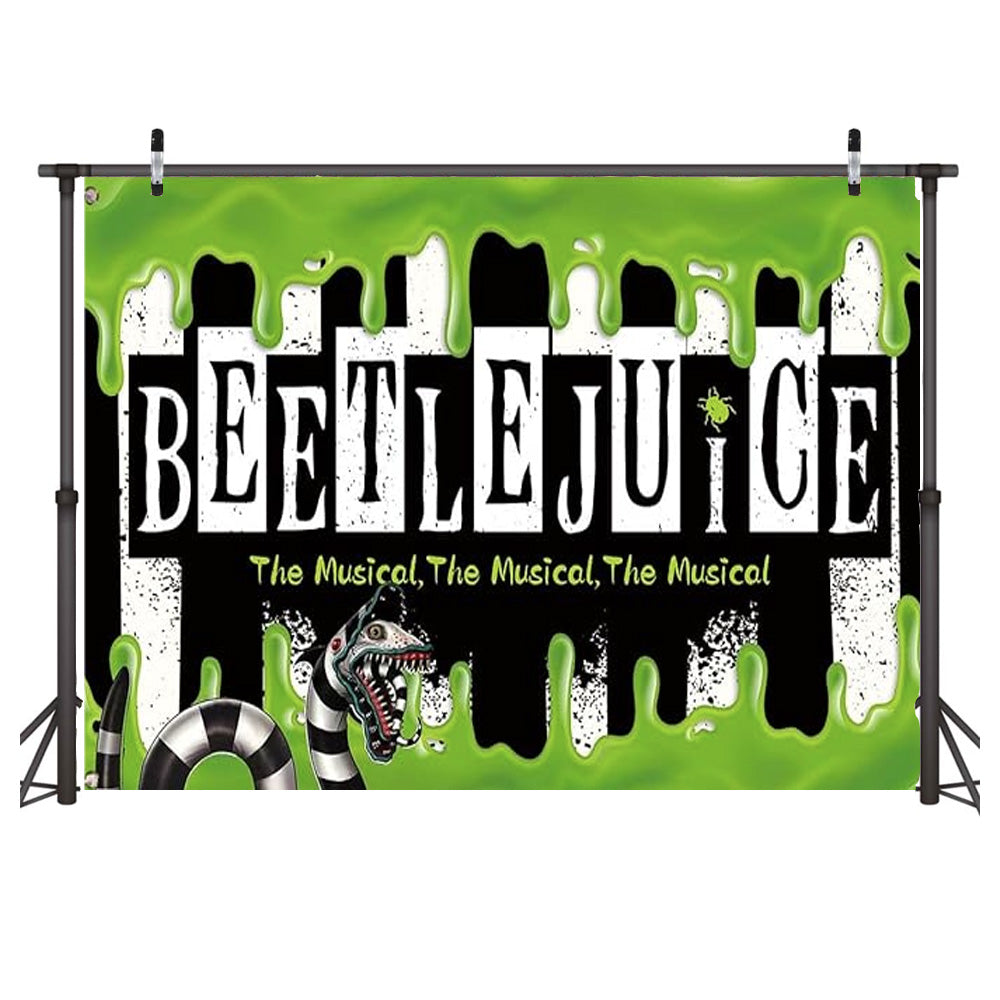 Fondo de fotografía personalizado de Bettlejuice para fiesta de Halloween de niños Telones de fondo Pancartas