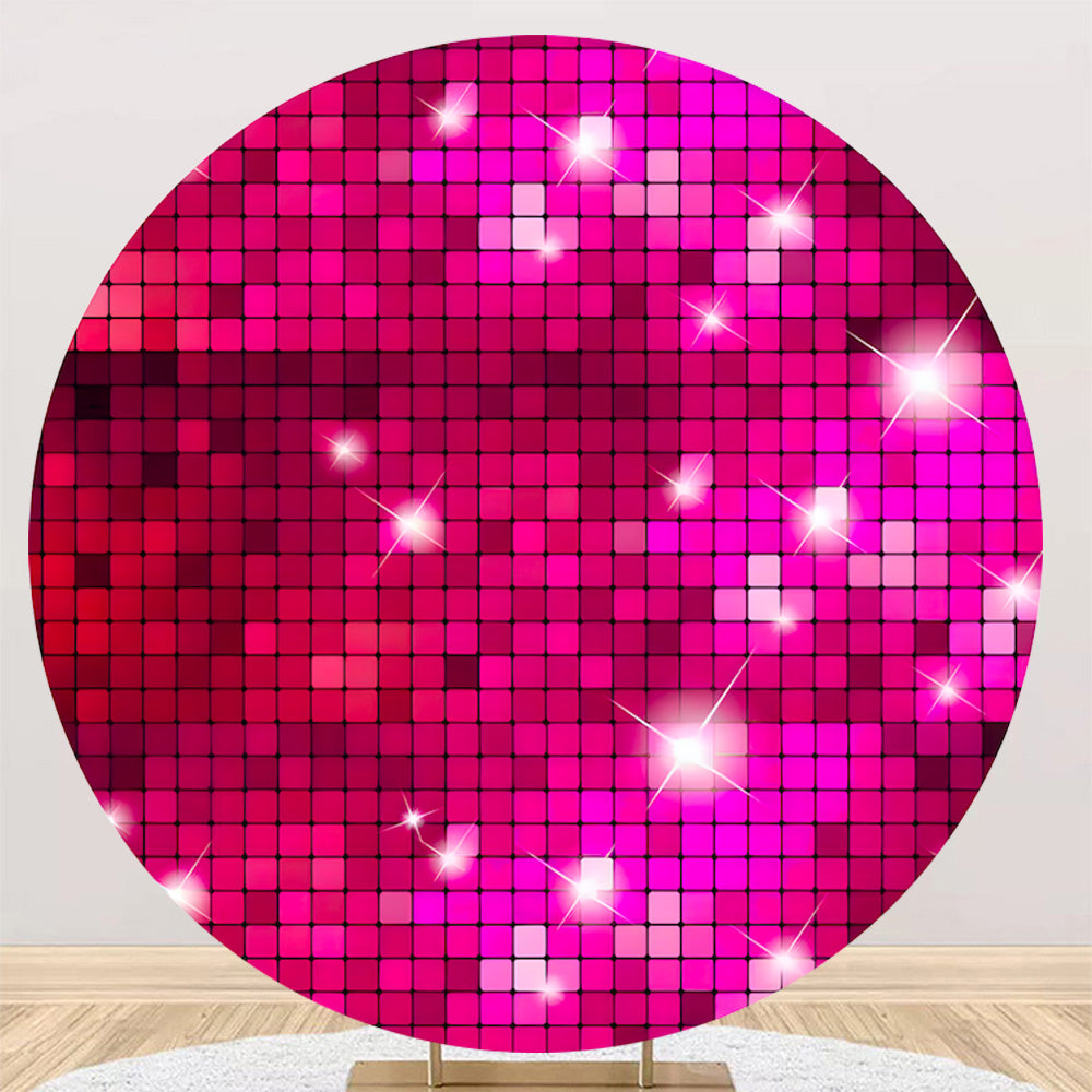 Customize Photo Backdrop Cover Pink Glitter Round Backdrop Party Circl ...