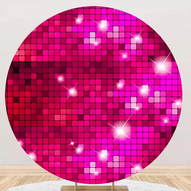 Customize Photo Backdrop Cover Pink Glitter Round Backdrop Party Circle Background Covers