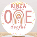 Customize Name Baby Shower Photo Backdrop Cover 1st Birthday Round Backdrop Party Circle Background Covers