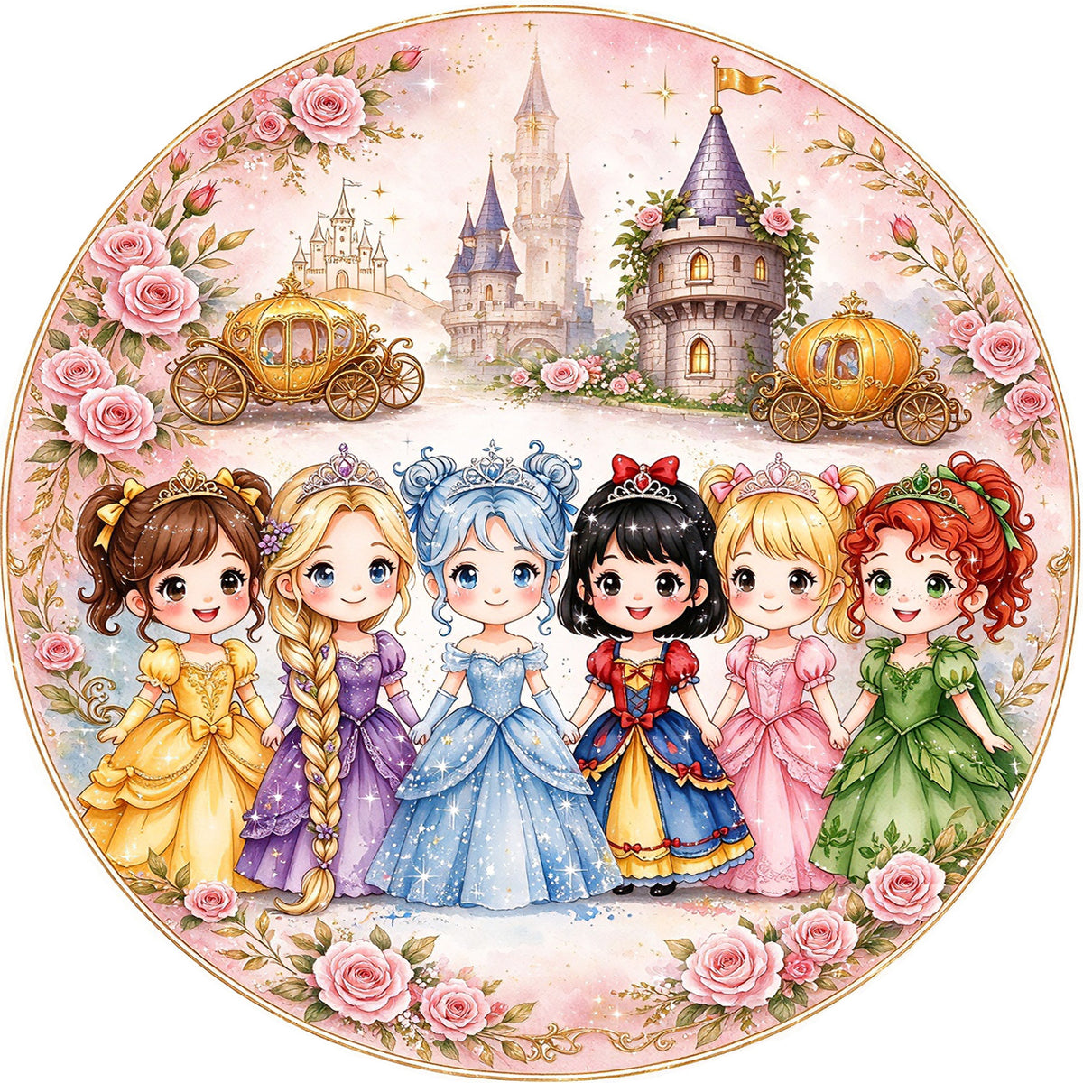 Custom Princess Round Backdrop Cover