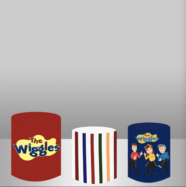 Custom The Wiggles Round Backdrop Photo Circle Background Cylinder Plinth Covers