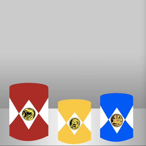 Fondo redondo para fotos de Power Ranger Ninja Circle, fundas para zócalos de cilindro para fiesta de cumpleaños de niños
