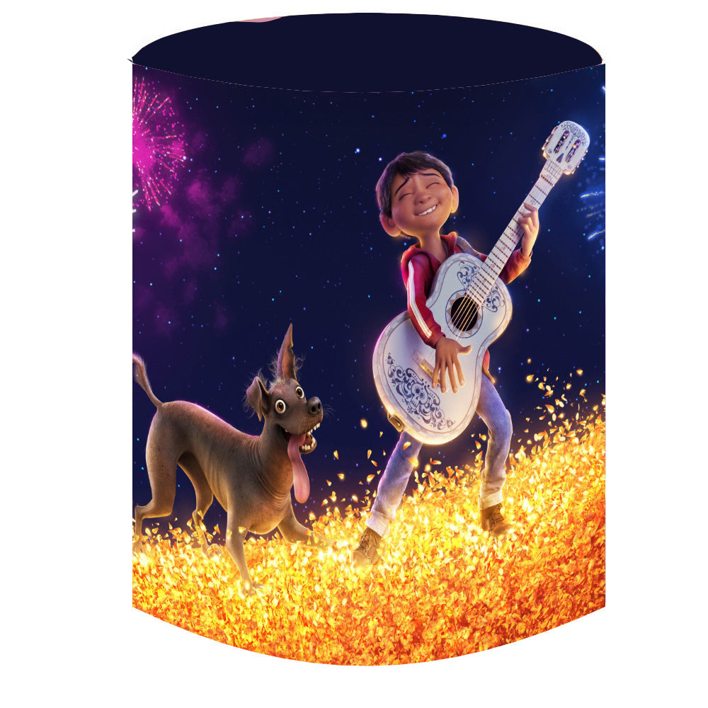 Custom Coco Round Photo Backdrop Cylinder Plinth Covers