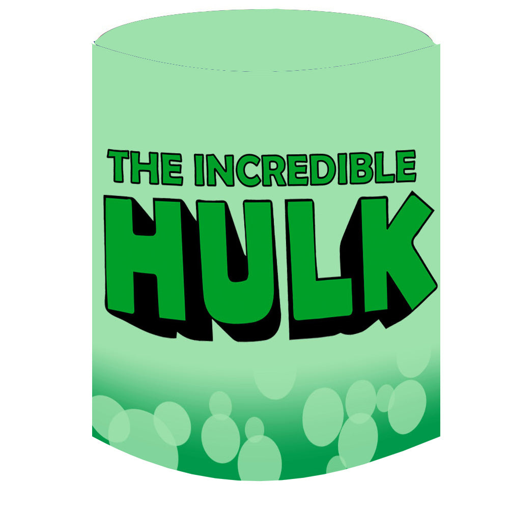 Custom Superhero Hulk Round Photo Backdrop Cylinder Plinth Covers