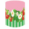 Charlotte aux fraises – arrière-plan rond pour Photo de fille, couverture de plinthe cylindrique de fond circulaire pour anniversaire 