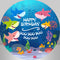 Baby Shark Round Backdrop Ocean Underwater Kids Birthday Party Circle Background Cylinder Plinth Covers