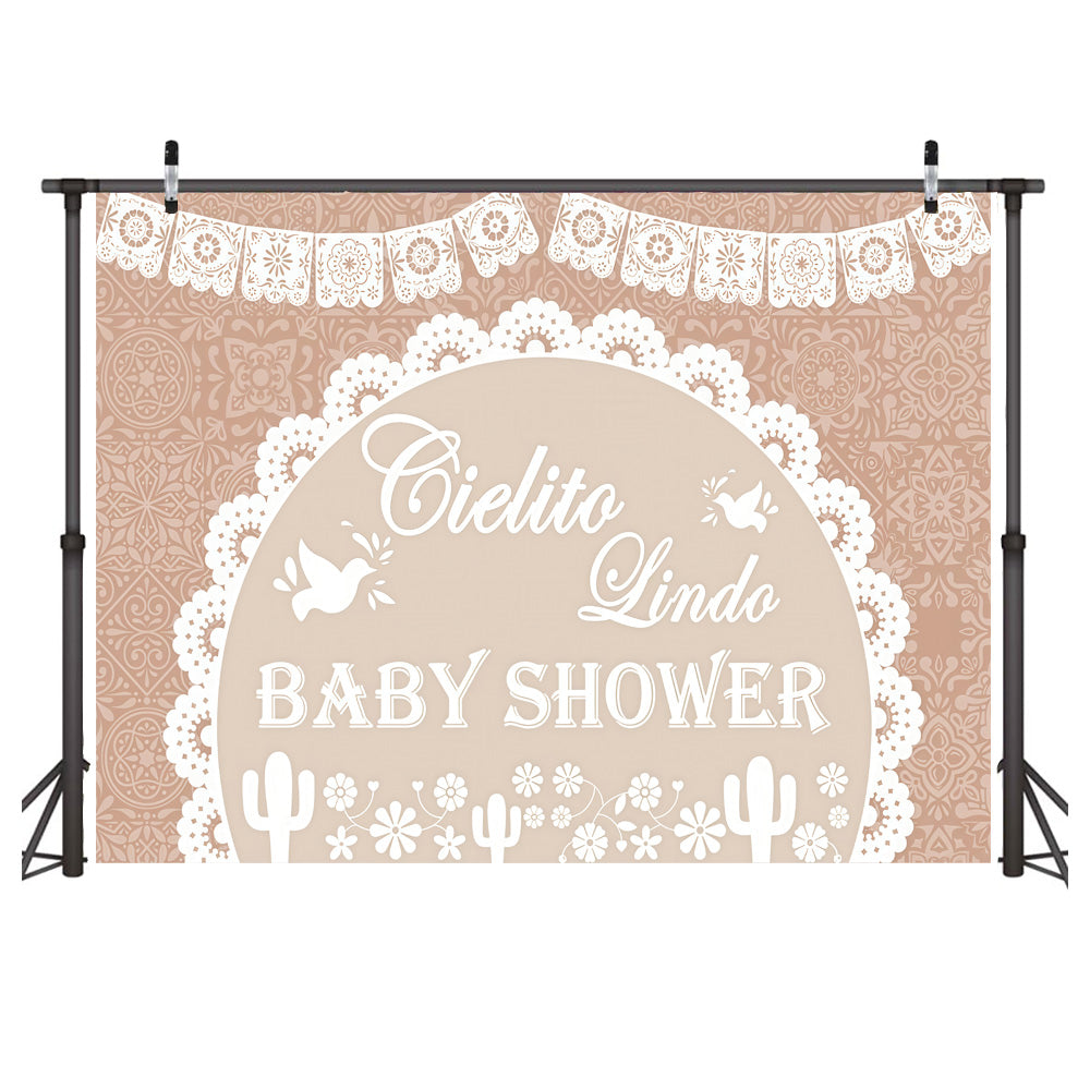 Custom Name Baby Shower Background Banner Newborn Party Photography Backdrop