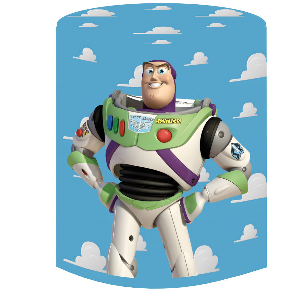 Custom Toy Story Round Photo Backdrop Covers Circle Background Cylinder Plinth Covers