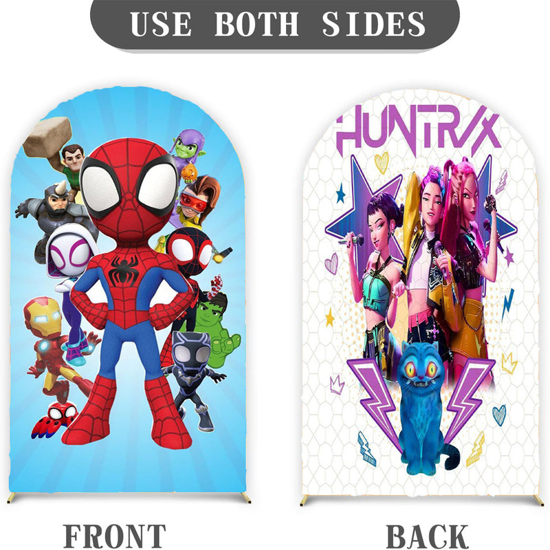 Customize Party Photo Background Cover Arch Chiara Theme Background Different Double Side Elastic Covers