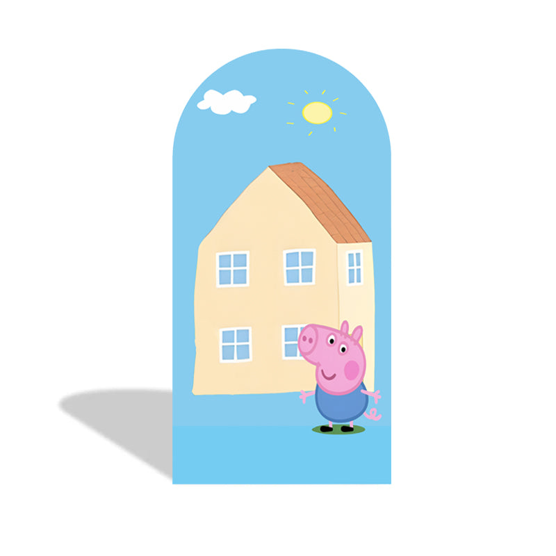 Customize Peppa Pig Character Photo Backdrop Cover Arch Double Sides Elastic Covers