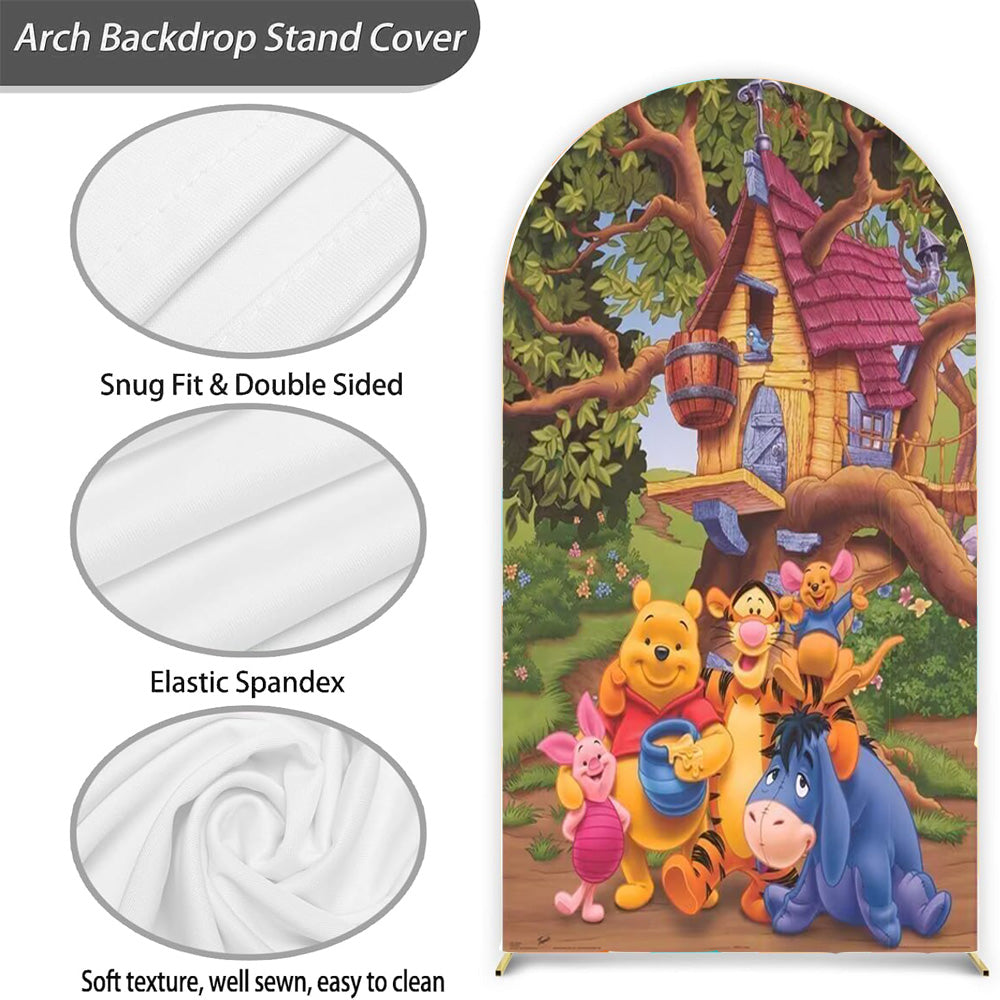 Custom Kpop and Winnie the Pooh Photo Backdrop Cover Arch Different Double Sides Elastic Covers