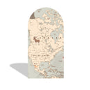 Custom World Map Photo Backdrop Cover Around the World Travel Arch Double Side Elastic Covers