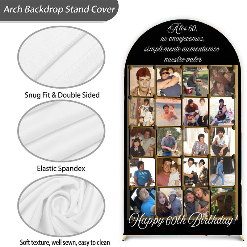 Customize Photo Logo Photo Background Cover Birthday Arch Chiara Theme Background Double Side Elastic Covers