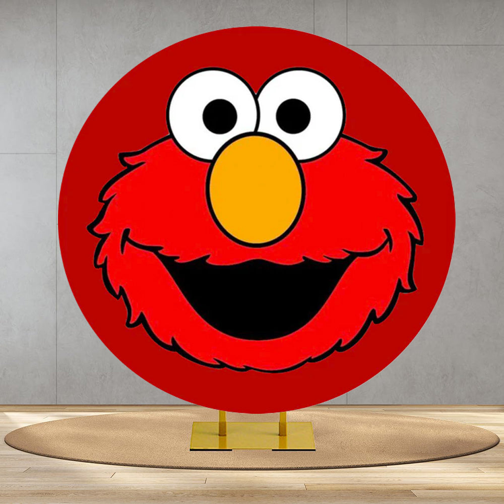Elmo Round Customize Elmo Photo Backdrop Kid Birthday Cover Round Backdrop Birthd ...