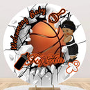 Customize Baby Shower Photo Backdrop Cover Basketball Round Backdrop Party Circle Background Covers