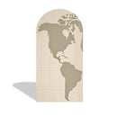 Custom World Map Photo Backdrop Cover Around the World Travel Arch Double Side Elastic Cover