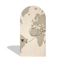 Custom World Map Photo Backdrop Cover Around the World Travel Arch Double Side Elastic Cover
