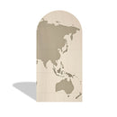 Custom World Map Photo Backdrop Cover Around the World Travel Arch Double Side Elastic Cover