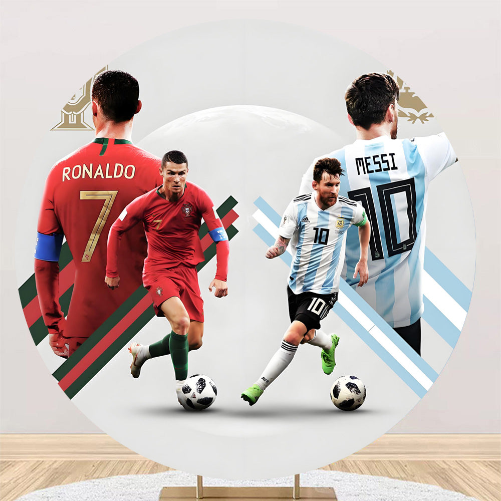 Custom Ronaldo VS Messi Round Backdrop FIFA World Cup Cover