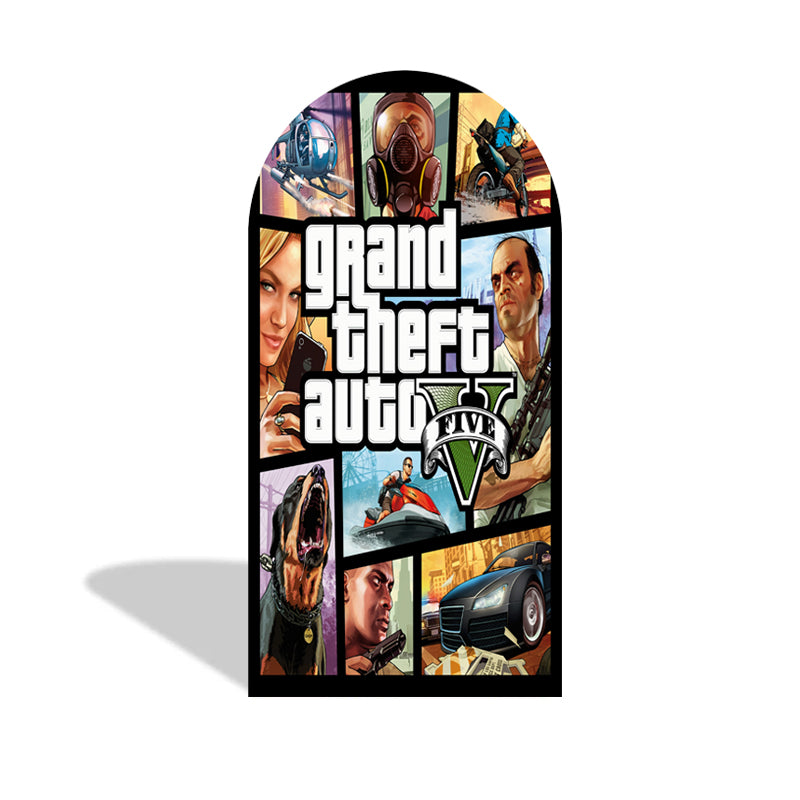 Custom Grand Theft Auto Photo Backdrop Cover Arch Double Side Elastic Cover