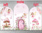 Customize Size Butterfly Mushroom Photo Background Pink Girls Birthday Party Cover Theme Arch Background Double Side Elastic Covers