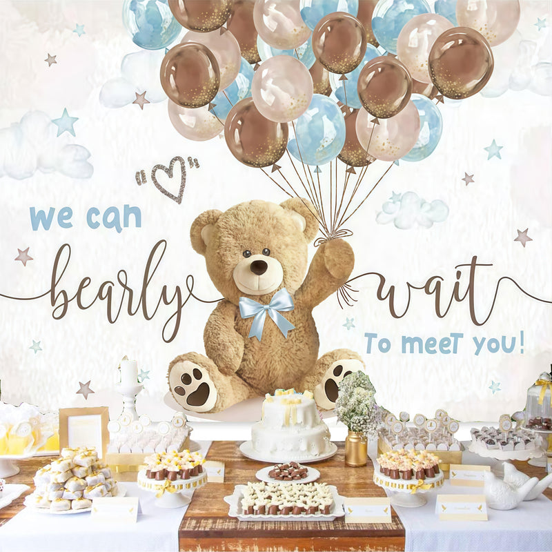 Customize Baby Shower Photo Backdrop Brown Bear Party Photography Backgrounds Banners