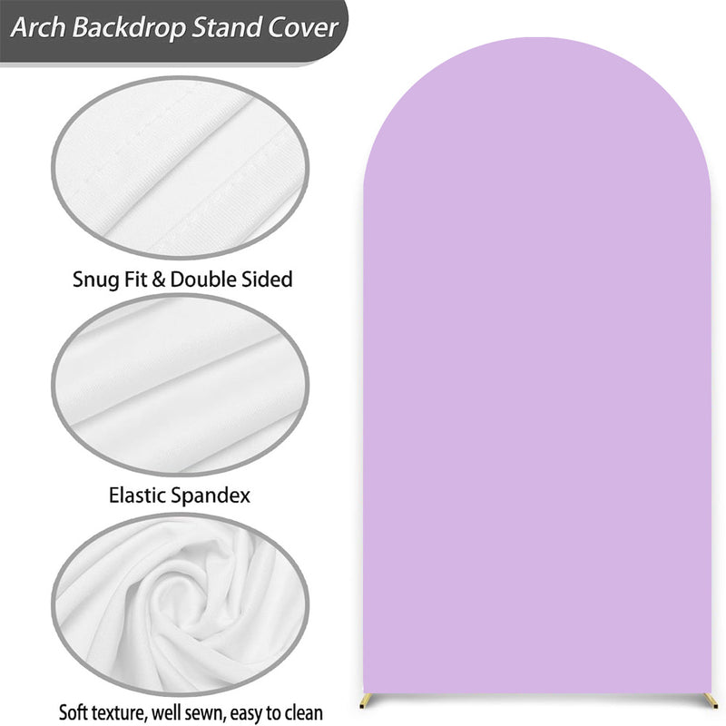 Customize Plain Purple Photo Background Birthday Arch Chiara Theme Background Double Side Elastic Covers