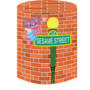 Customize Cartoon Street Round Backdrop Boys Photo Birthday Circle Background Cylinder Plinth Covers