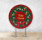 Customize Merry Christmas Circle Round Backdrop Winter Snow Party Background Covers Birthday Decorations