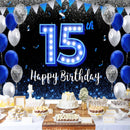 Custom 15th Happy Birthday Background Banner Balloons Party Photography Backdrop