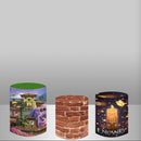 Customize Size Cartoon Princess 3pcs Cylinder Plinth Covers Decorations