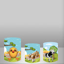 Customize La Granja De Zenon Round Backdrop Farm Kids Photo Birthday Circle Background Cylinder Plinth Covers